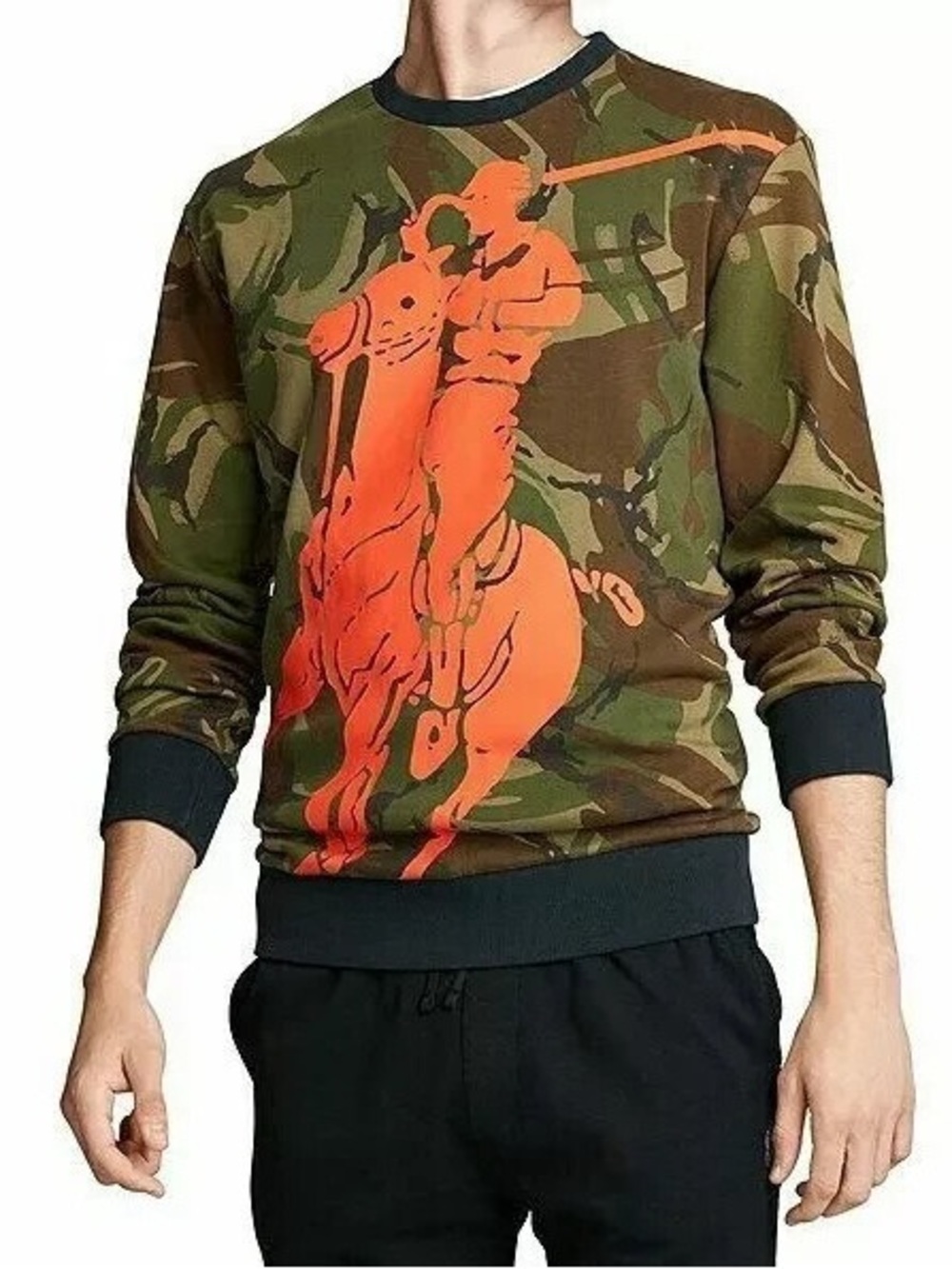 Polo Sport Ralph Lauren Camo Big Pony Pullover Sweater Sweatshirt Small